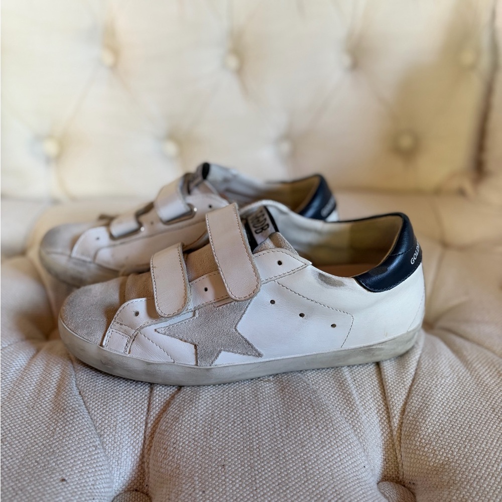 Golden Goose White Velcro Sneakers
